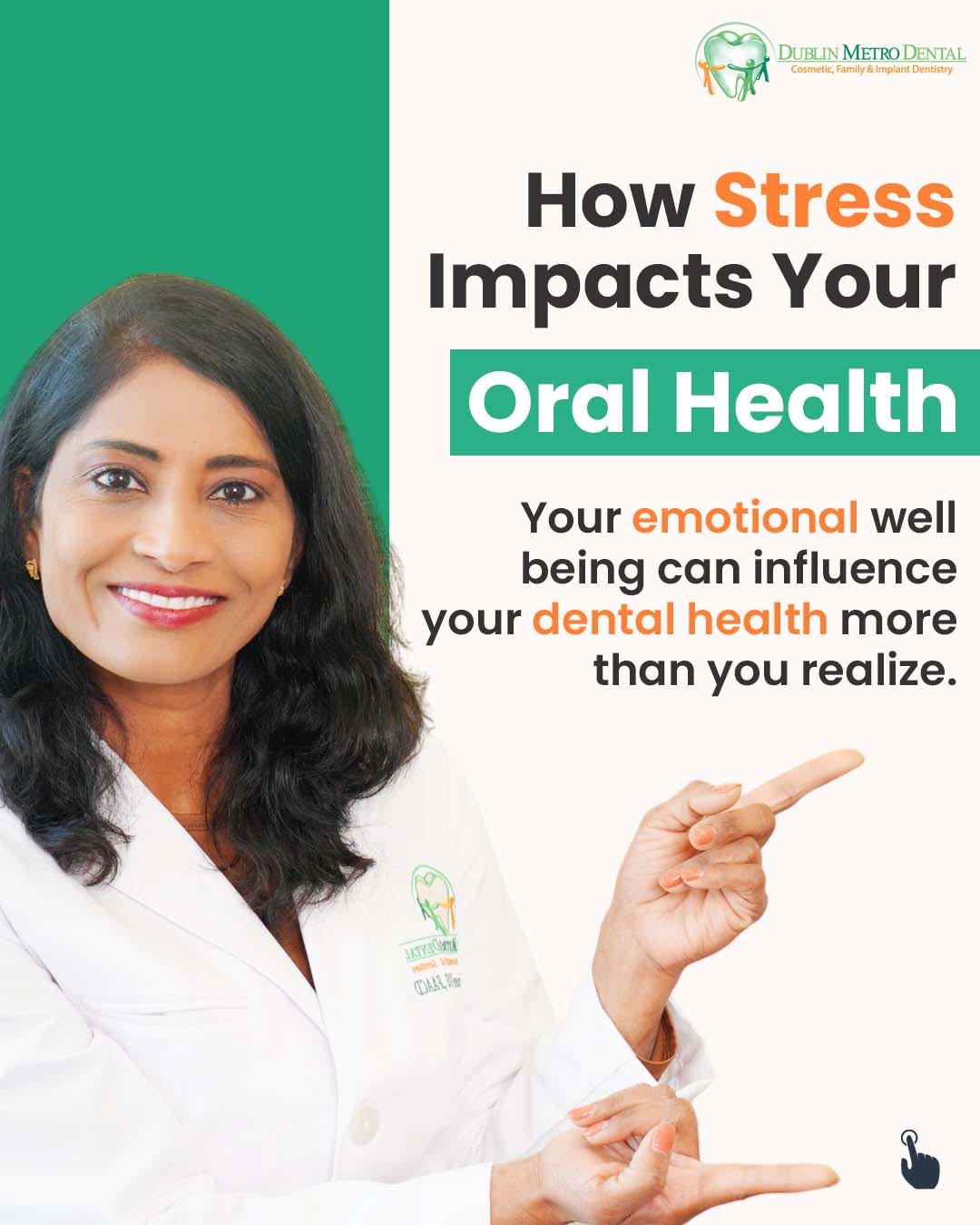 Instagram post by Dr. Aparna Sadineni, DDS: Did you know stress directly impacts your teeth and gums? 💡 When stress builds up, it often leads to unconscious habits like night-time tee…