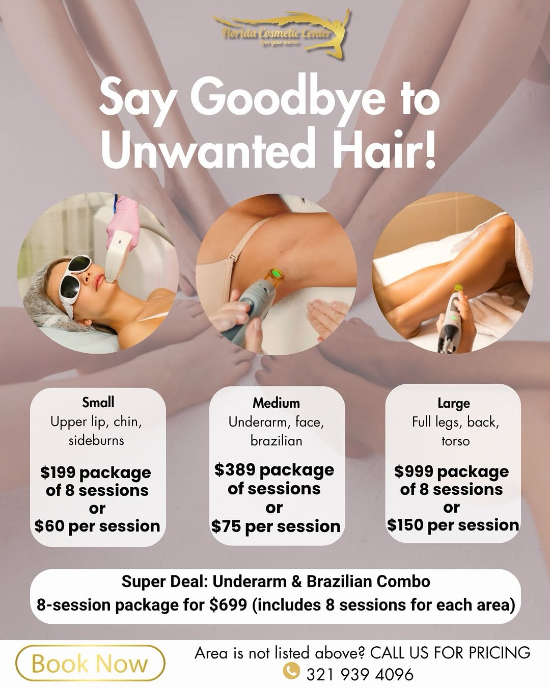Instagram post by Dr. Arash G. Pasha: Say goodbye to shaving. Hello to smoother skin. ✨ Get long-lasting laser hair removal at Florida Cosmetic Center with affordable packages fo…
