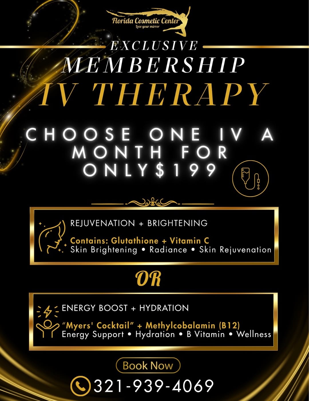 Instagram post by Dr. Arash G. Pasha: ✨ EXCLUSIVE IV THERAPY MEMBERSHIP ✨ Make wellness part of your monthly routine. Choose ONE IV therapy each month for only $199 at Florida Co…