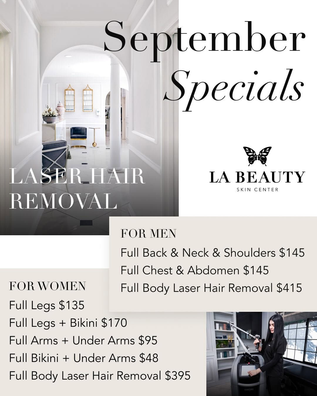 Instagram post by Dr. Arman F. Karapetyan: •SEPTEMBER SPECIALS 🤍• Call Us To Schedule An Appointment! 📞818.888.0001 📍 Glendale, North Hollywood & Pasadena