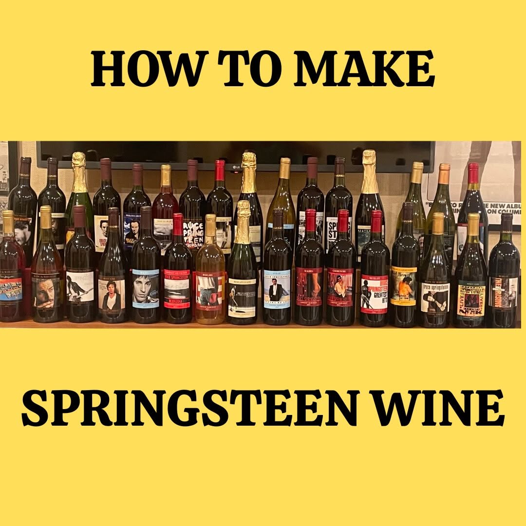 Instagram post by Dr. Arnold S. Breitbart: Over the past 15 years, I’ve created a variety of wines to commemorate over 30 different Bruce Springsteen albums. I have given bottles to h…
