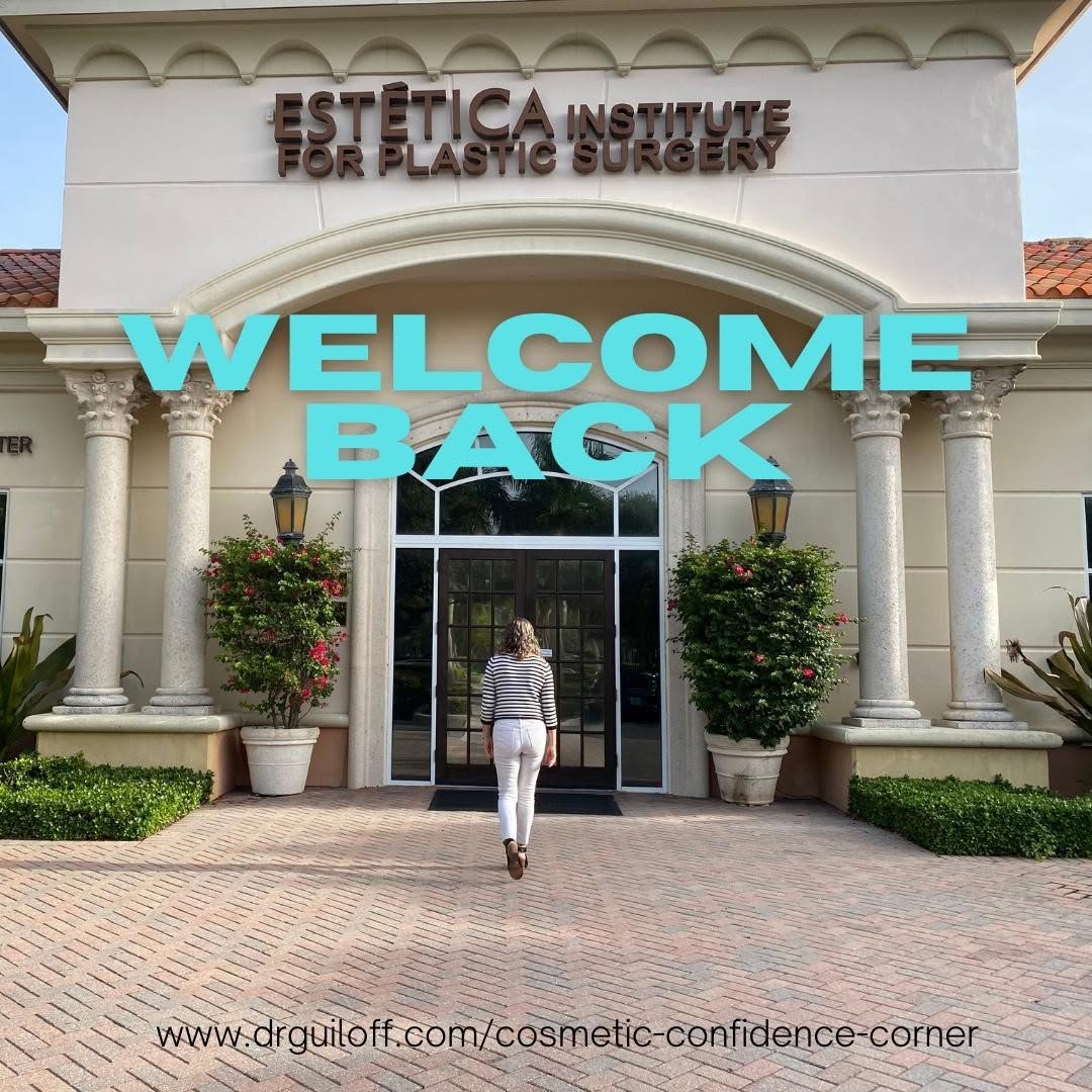 Instagram post by Dr. Arturo Guiloff: Yes, the doctor is in. We're open and can't wait to see you! https://www.drguiloff.com/cosmetic-confidence-corner/back-to-our-new-normal #We…
