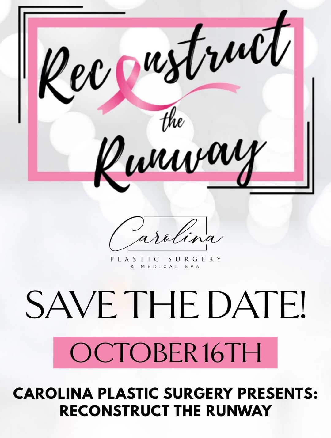 Instagram post by Dr. Ashley Kerekes: Reconstruct the Runway is ONE MONTH AWAY! 💕🎀 Join us October 16th for an unforgettable evening celebrating strength, confidence, and the i…