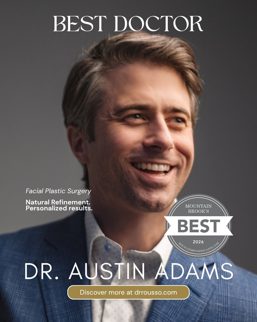 Instagram post by Dr. Austin Adams: Celebrating an incredible honor! Four awards. One incredible team. ✨ We’re beyond honored to be recognized by Mountain Brook Magazine as: 🏆…