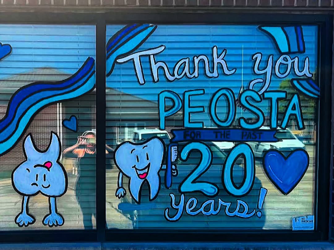 Instagram post by Dr. Austin Reed, DDS: 20 years! It is hard to believe Peosta Dental was opened in July of 2006. To celebrate our birthday, we are going to give back to our patien…