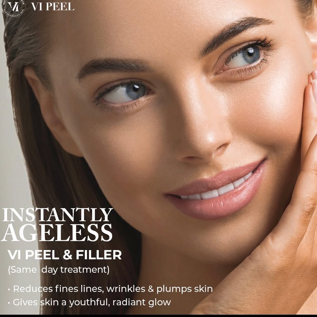 Instagram post by Dr. Azita Madjidi: Take advantage of quarantine to freshen up your skin! Book your VI chemical peel or filler at 713-797-1000