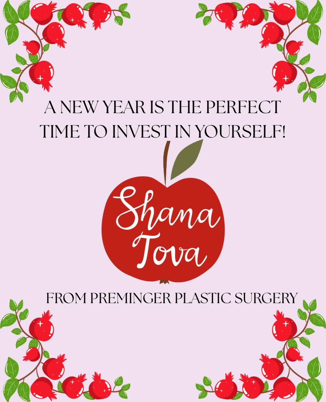 Instagram post by Dr. B. Aviva Preminger: Shana Tova from all of us at Preminger Plastic Surgery! 🍎✨ Wishing you and your loved ones a sweet, healthy, and happy New Year filled with…