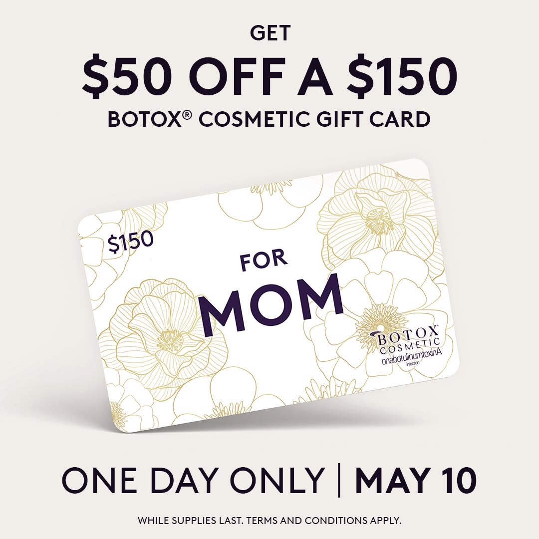 Instagram post by Dr. Behzad Parva: Haven't gotten a Mother's Day gift yet?! Don't worry about it! Gift Mom a $150 BOTOX® Cosmetic Mother's Day gift card for $100. She gets tre…