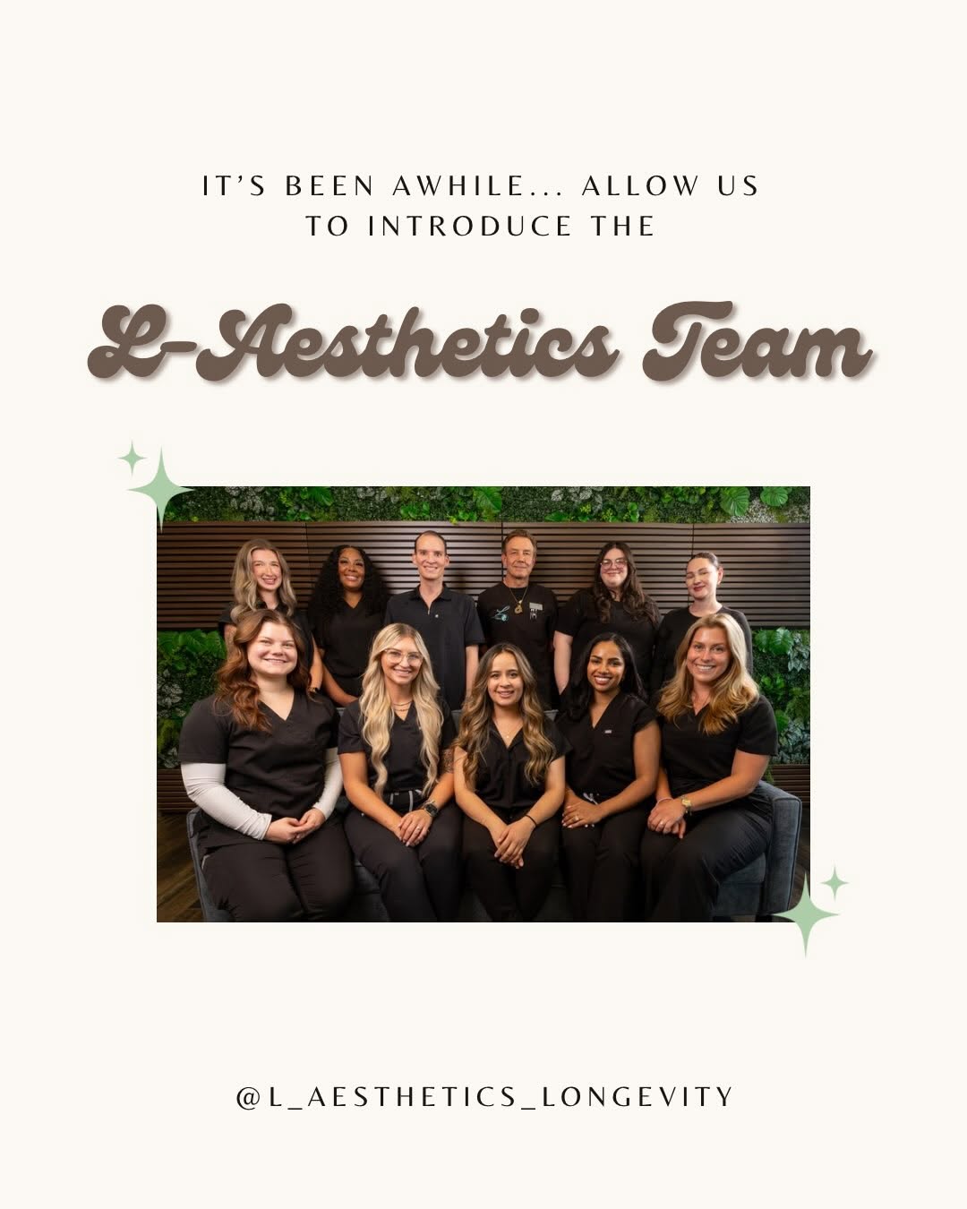 Instagram post by Dr. Billy Ledbetter: ✨ Meet your L-Aesthetics team ✨ The people behind the smiles, the support, and the exceptional experiences 🤍 From advanced treatments to pe…