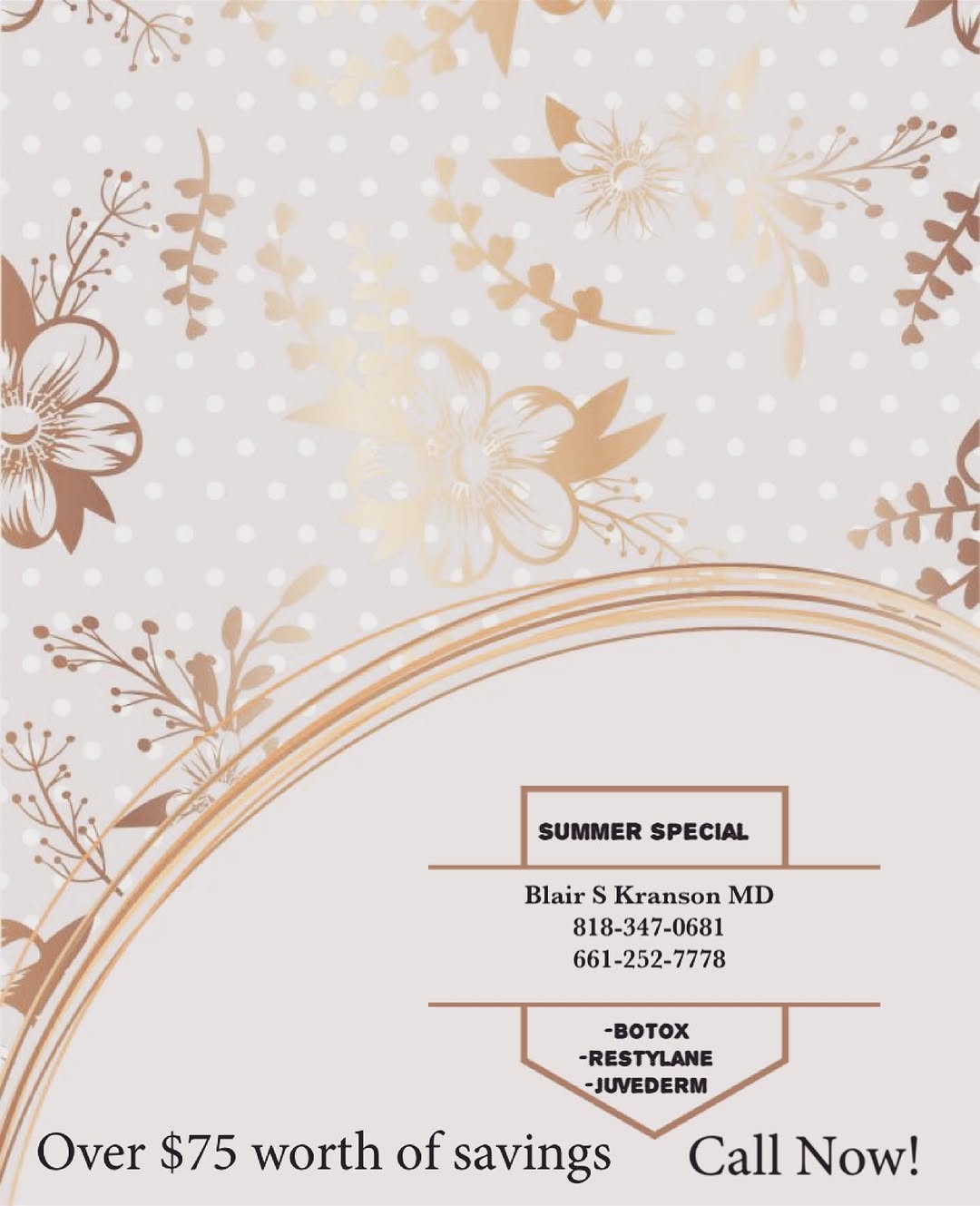Instagram post by Dr. Blair S. Kranson: Summer Special! #dermatology #botox #restylane #filler #juvederm #dysport #valencia #canyoncountry #saugus #newhall #stevensonranch #westhil…