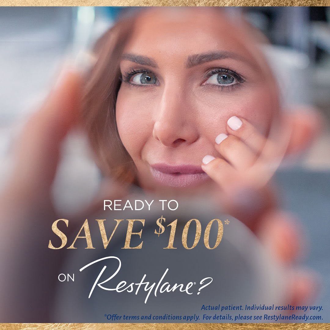Instagram post by Dr. Blair S. Kranson: Take advantage of this great deal! #dermatology #beauty #skin #skincare #dermatologist #perlane #restylane #silk #specials #galderma #coseme…