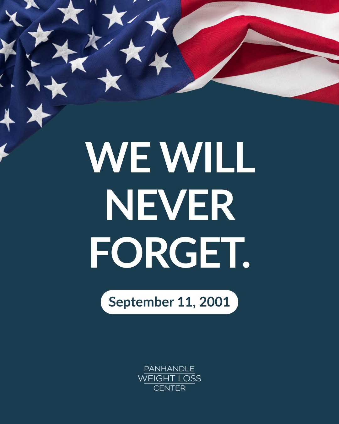 Instagram post by Dr. Bo Neichoy: Today, we remember the lives lost on September 11, 2001, and honor the bravery of the first responders, service members, and everyday Americ…