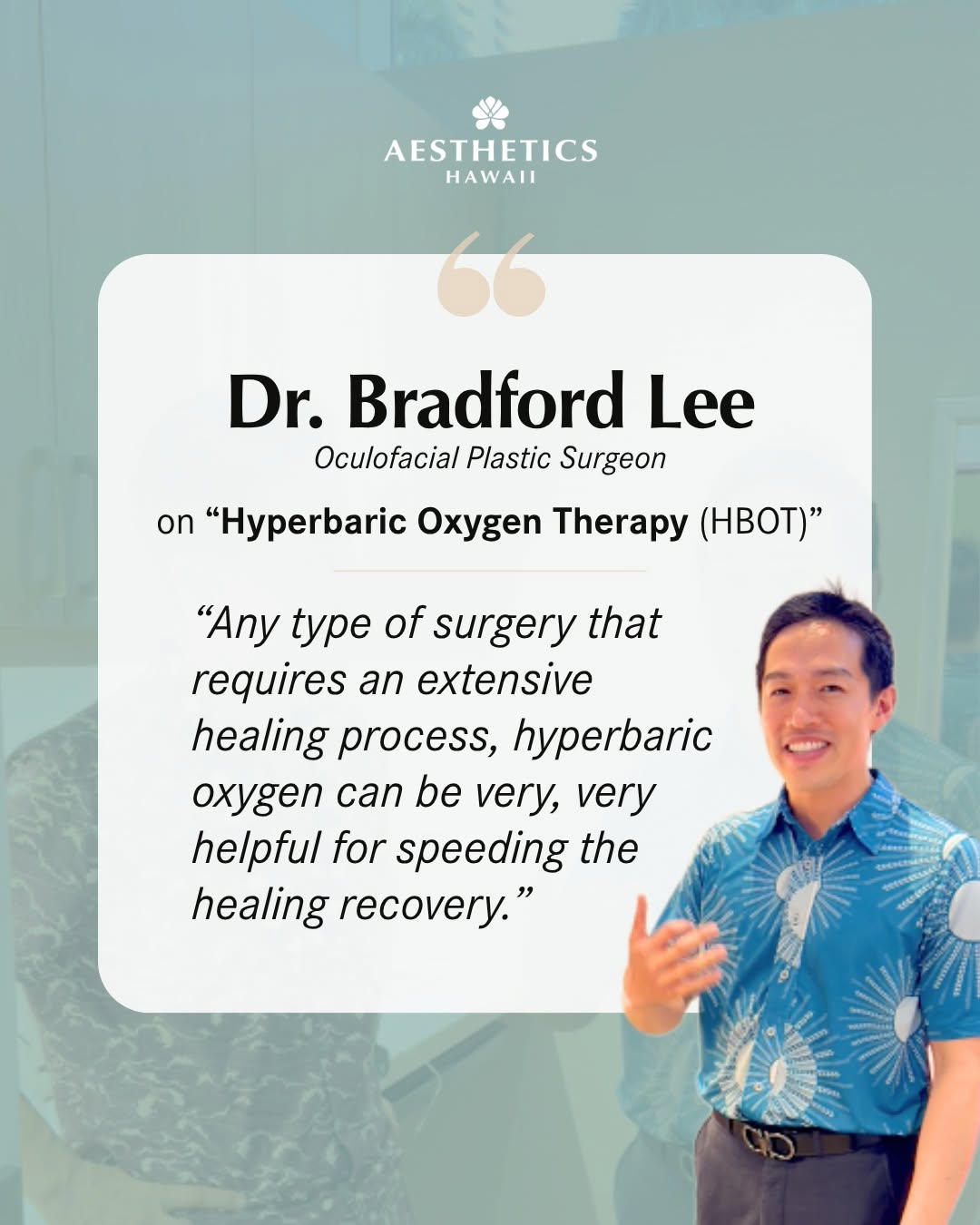 Instagram post by Dr. Bradford W. Lee: What if you could heal faster and recover better after surgery or a procedure? 👀 Dr. Bradford Lee of Oculofacial Plastic Surgery of Hawaii …