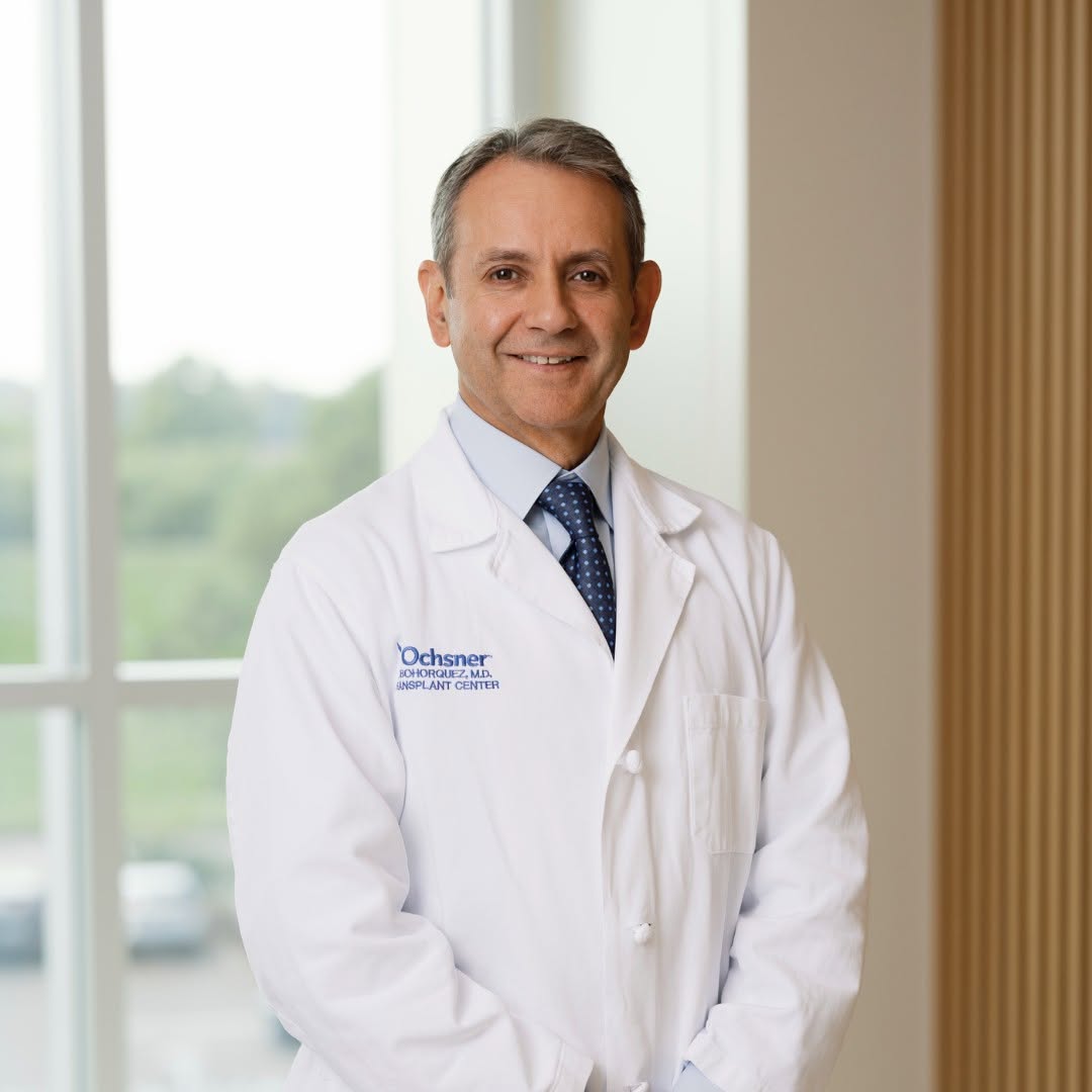 Instagram post by Dr. Bradley Hall: For nearly two decades, Humberto Bohorquez, MD, transplant surgeon at Ochsner Medical Center in New Orleans, has cared for patients at the m…