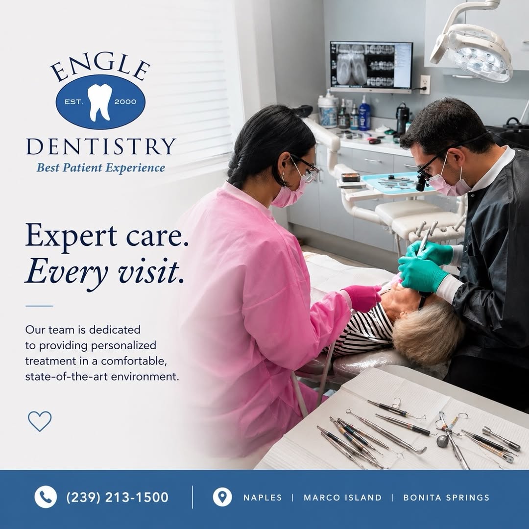 Instagram post by Dr. Bradley J. Engle, D: Behind every healthy smile is a team that truly cares. 🦷💙 At Engle Dentistry, we combine advanced technology with compassionate care to he…
