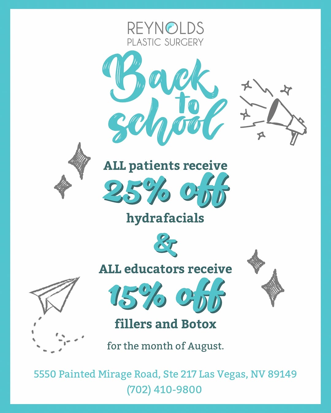 Instagram post by Dr. Brandon Q. Reynolds: August Specials | ✏️ Back to School As the school year kicks off, it’s the perfect time to refresh and reset. This August, treat yourself wi…