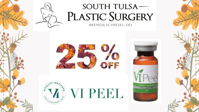 Instagram post by Dr. Brenda Schiesel, DO: It's time to start your Winter skincare!! Come see us to get 25% off your VI PEEL treatment! Call the office today at 918.518.5144 to schedu…