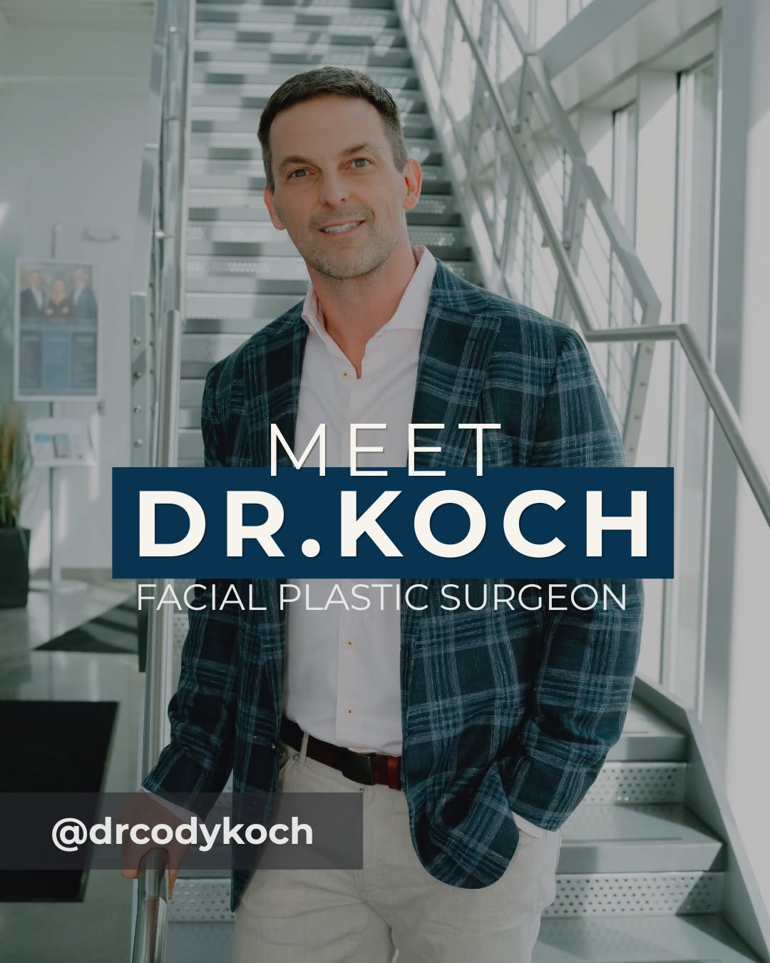 Instagram post by Dr. Brenton B. Koch: Meet Dr. Cody Koch, our board-certified facial plastic surgeon at Koch & Carlisle Plastic Surgery & Spa. Dr. Koch brings an exceptional back…
