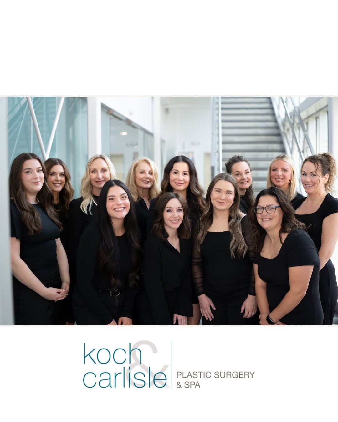 Instagram post by Dr. Brenton B. Koch: How lucky are we to call this team "ours"? 🤍 Our spa team brings so much knowledge, care, intention, and heart to Koch & Carlisle every sin…