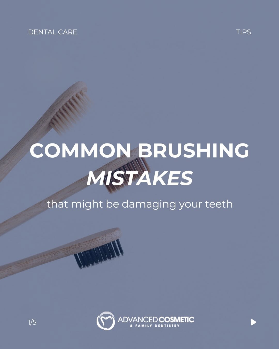 Instagram post by Dr. Brett Silverman, DDS, MAGD: Swipe to see the brushing mistakes that may be working against your smile. ➡️ A few small habits, like brushing too hard, rushing through yo…