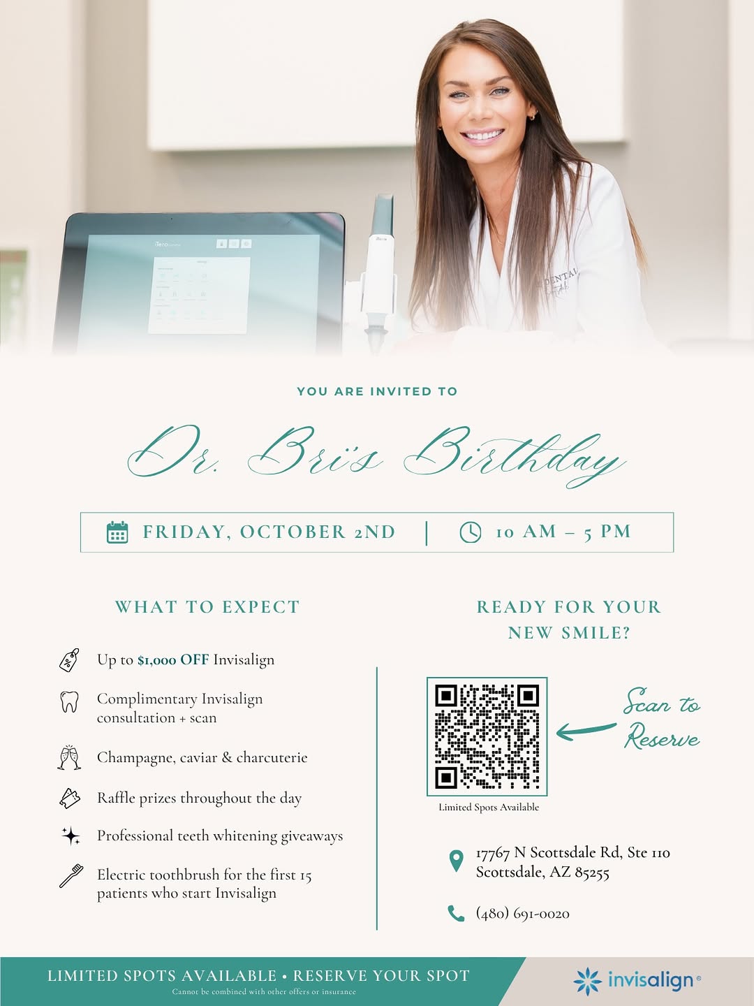 Instagram post by Dr. Bri Stoterau, D: Invisalign Day is back and we’re throwing a party 🎉🦷 Join us Friday, October 2nd from 10am to 5pm for our annual Invisalign Day to celebra…