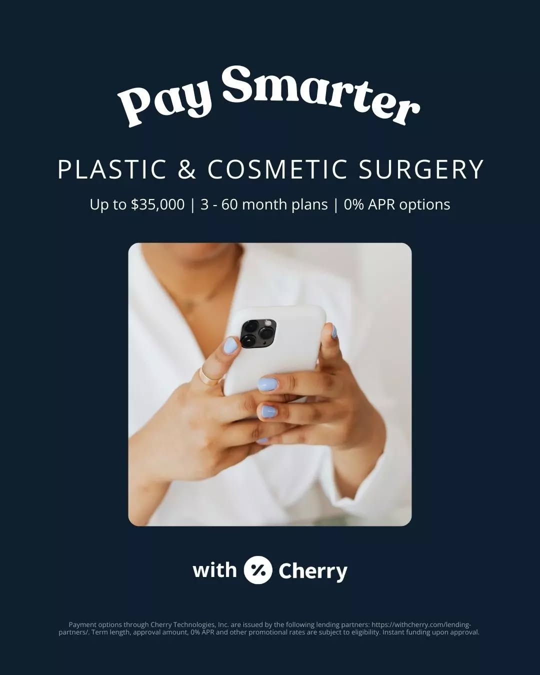 Instagram post by Dr. Brian K. Brzowski: We are excited to announce that we now offer Cherry Payment Plans at Brzowski Plastic Surgery! Have you been waiting on a service that was j…