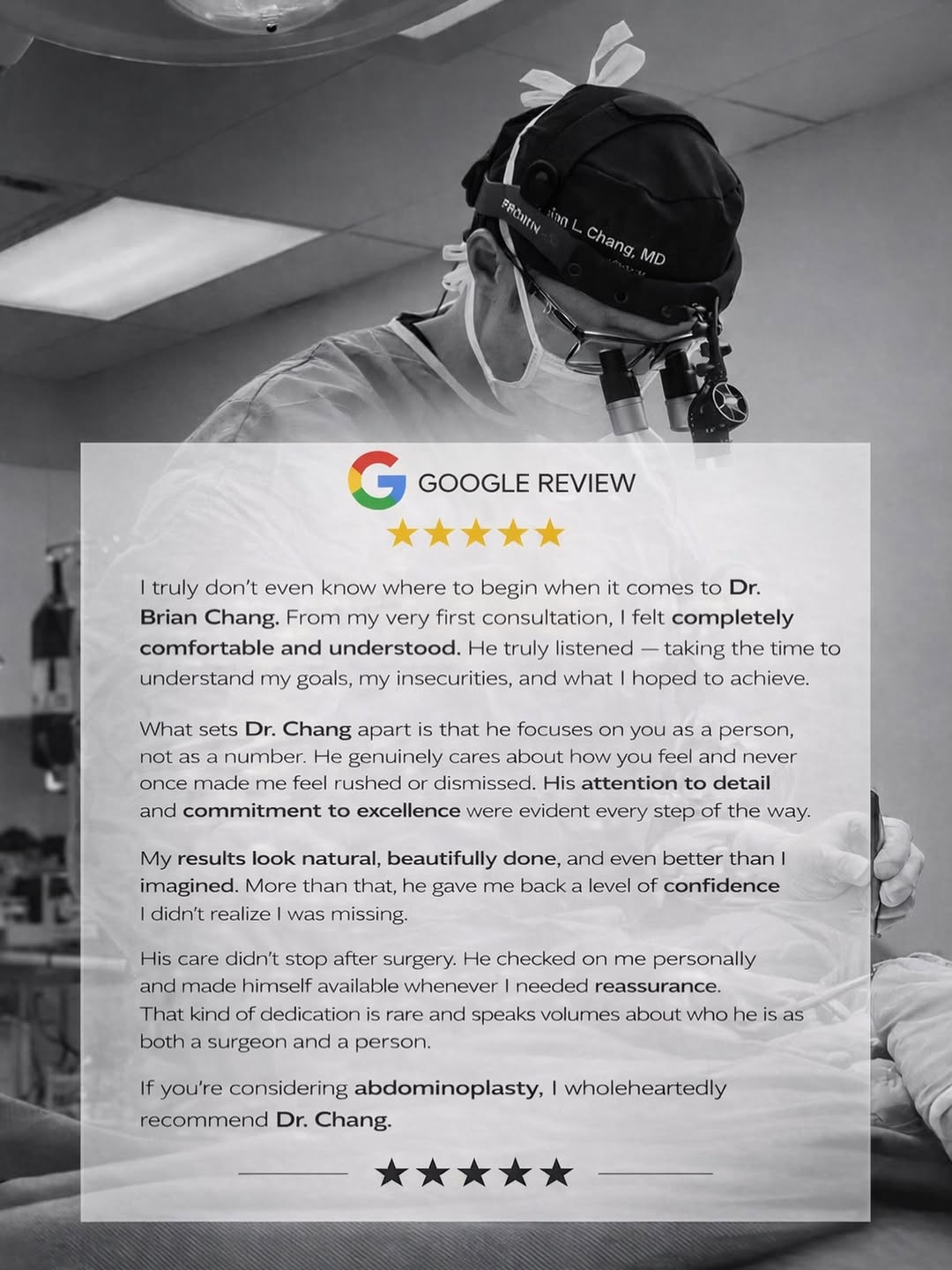 Instagram post by Dr. Brian L. Chang: Nothing is more meaningful than a genuinely happy patient! I take pride in delivering individualized care, treating the person not just the …