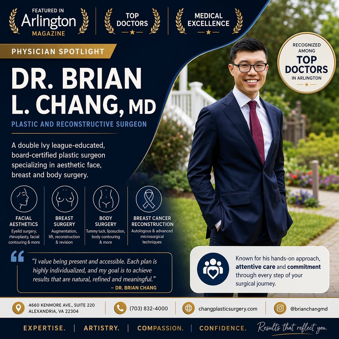 Instagram post by Dr. Brian L. Chang: Honored to be recognized by my physician peers as one of Arlington Magazine’s 2026 Top Doctors. Thank you to every patient who has trusted m…