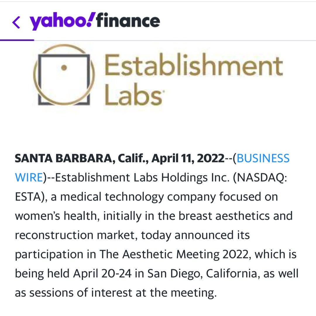 Instagram post by Dr. Brian M. Kinney: Establishment labs will be hosting an event on April 21st in honor of Dr.Kinney to celebrate his contributions and accomplishments to scienc…
