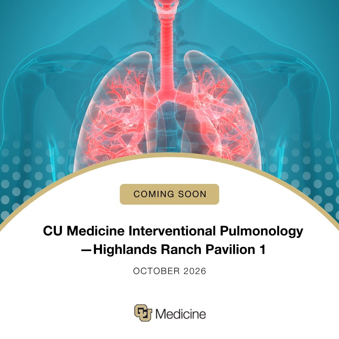 Instagram post by Dr. Brooke French: Expert lung care. Closer to home. CU Medicine Interventional Pulmonology is opening at Highlands Ranch Pavilion 1, expanding access to speci…