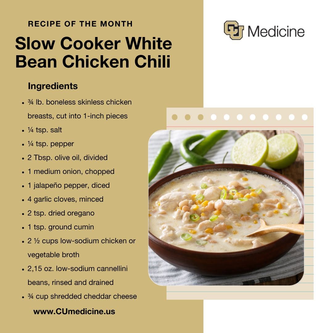 Instagram post by Dr. Brooke French: Warm up with a healthier take on a comfort food favorite. This version of white bean chicken chili is nutrient-dense and rich in flavor. Get…