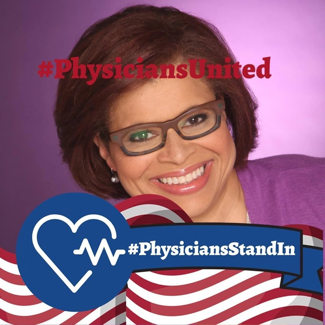 Instagram post by Dr. Brooke Jackson: #PhysiciansStandIn: I stand for all the physicians and patients that have fallen from this pandemic; I stand for protection of all physician…