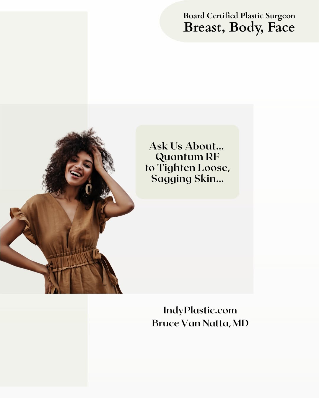 Instagram post by Dr. Bruce W. Van Natta: Dr. Bruce Van Natta now performs Quantum RF – a minimally-invasive body procedure that remodels and tightens loose, sagging skin using radio…