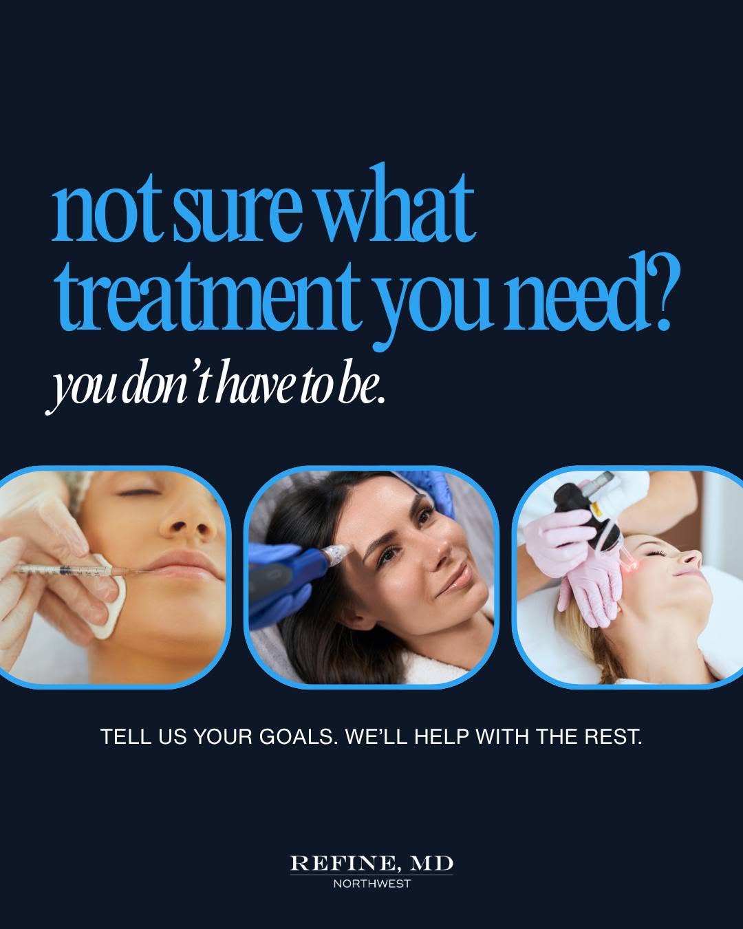 Instagram post by Dr. Bryan C. McIntosh: Botox? Filler? Laser? Sofwave? Microneedling? Something else entirely? Here’s the good news: you don’t need to know what treatment you need …