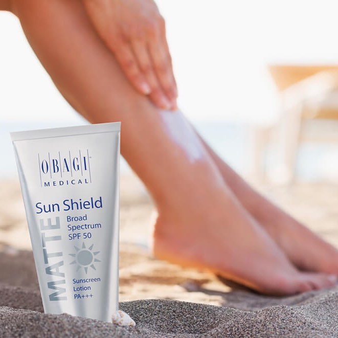 Instagram post by Dr. C. Brett Carlin: Most people think of Obagi as being used only for the face, however their sunscreen is great to use all over to protect your skin from those…