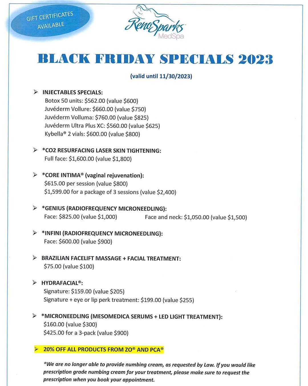 Instagram post by Dr. Calvin Van Reken: Black Friday Specials are here 😍😍😍😍😍
