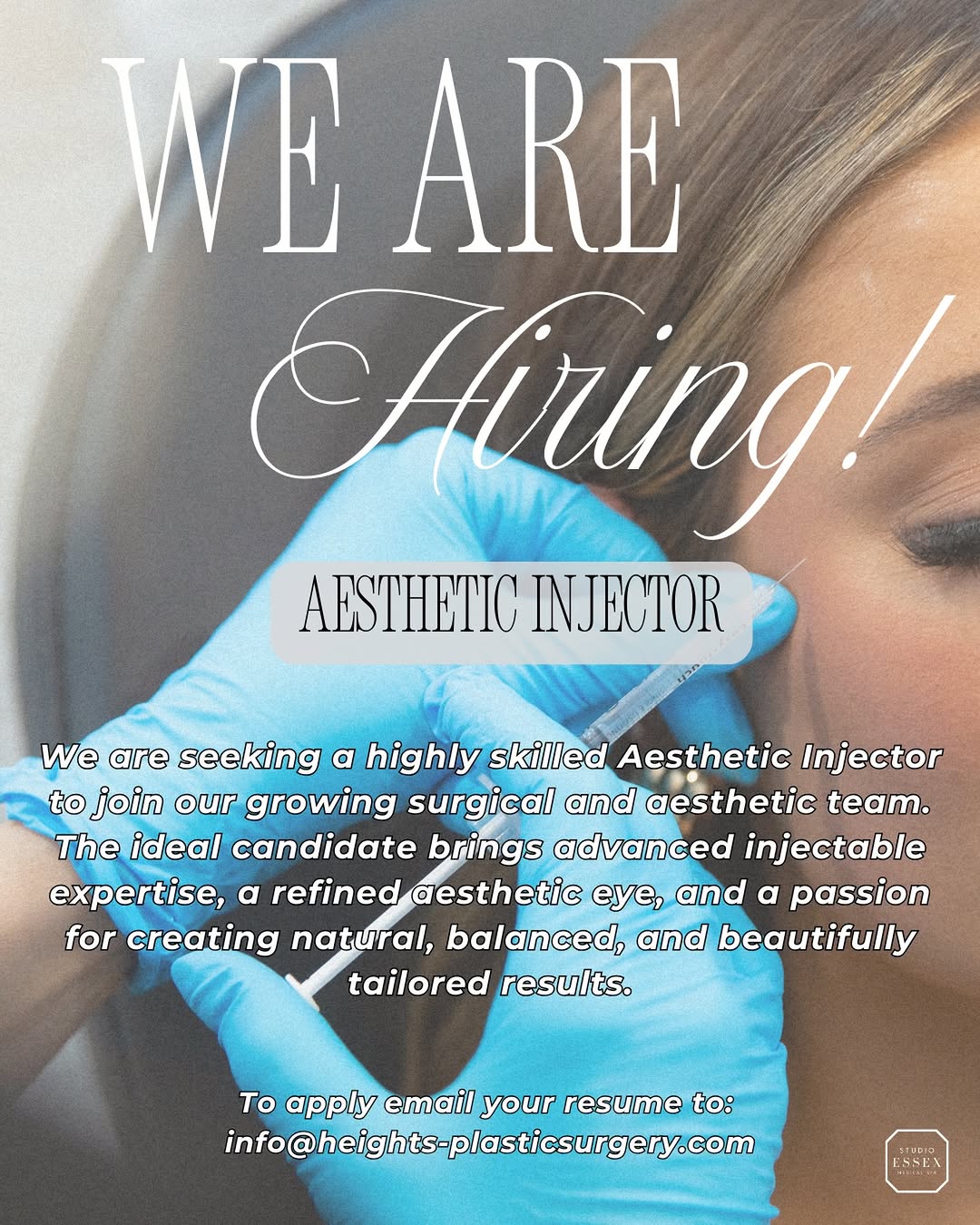 Instagram post by Dr. Cara Downey: We’re Hiring | Aesthetic Injector We’re seeking a provider with: • Advanced injectable experience • A strong aesthetic eye • Confidence in c…