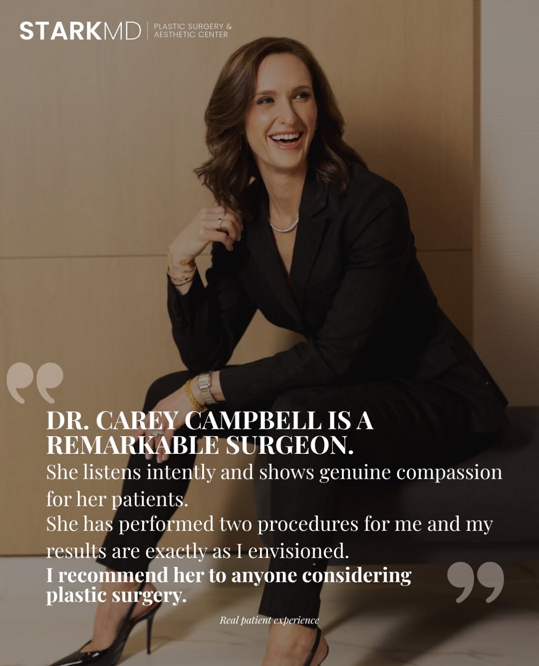 Instagram post by Dr. Carey Campbell: There is something incredibly meaningful about hearing that a patient felt truly listened to. Every patient comes to me with a different vis…