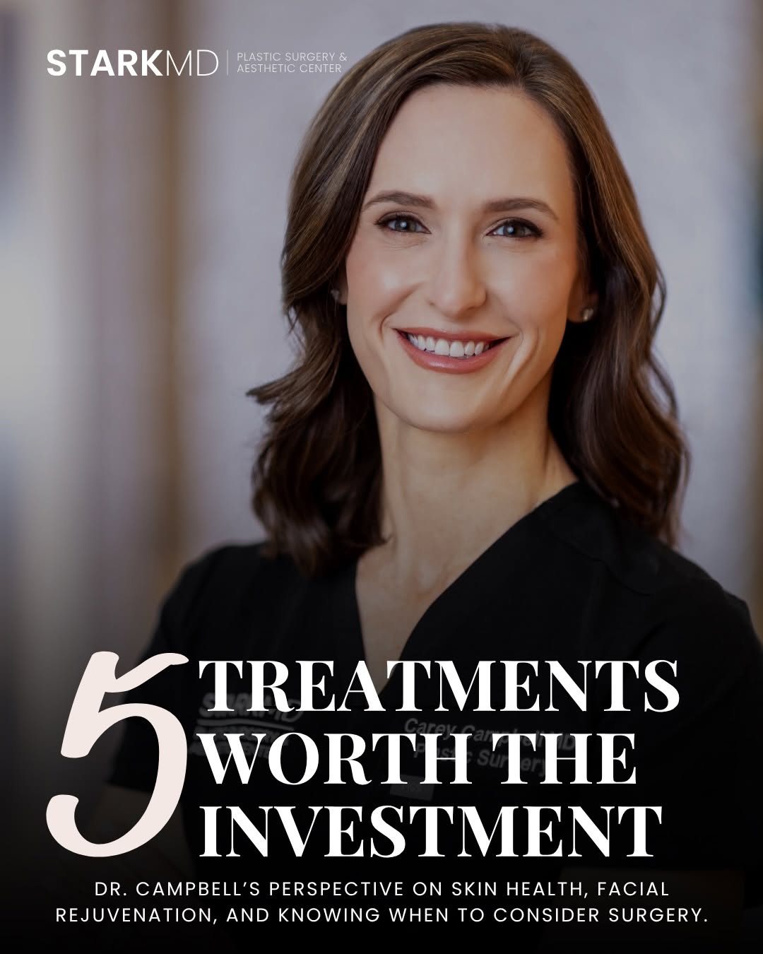 Instagram post by Dr. Carey Campbell: These are five of the treatments I find myself recommending most often to patients interested in skin health, facial rejuvenation, and maint…