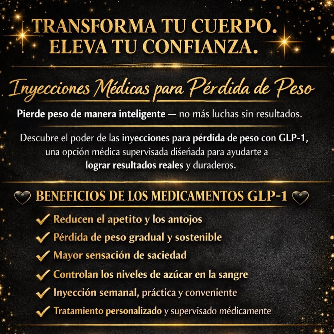 Instagram post by Dr. Carlos Farias: ✨ TRANSFORM YOUR BODY. ELEVATE YOUR CONFIDENCE. ✨ Medical Weight Loss Shots Lose weight smarter — not harder. Discover the power of GLP-1 We…