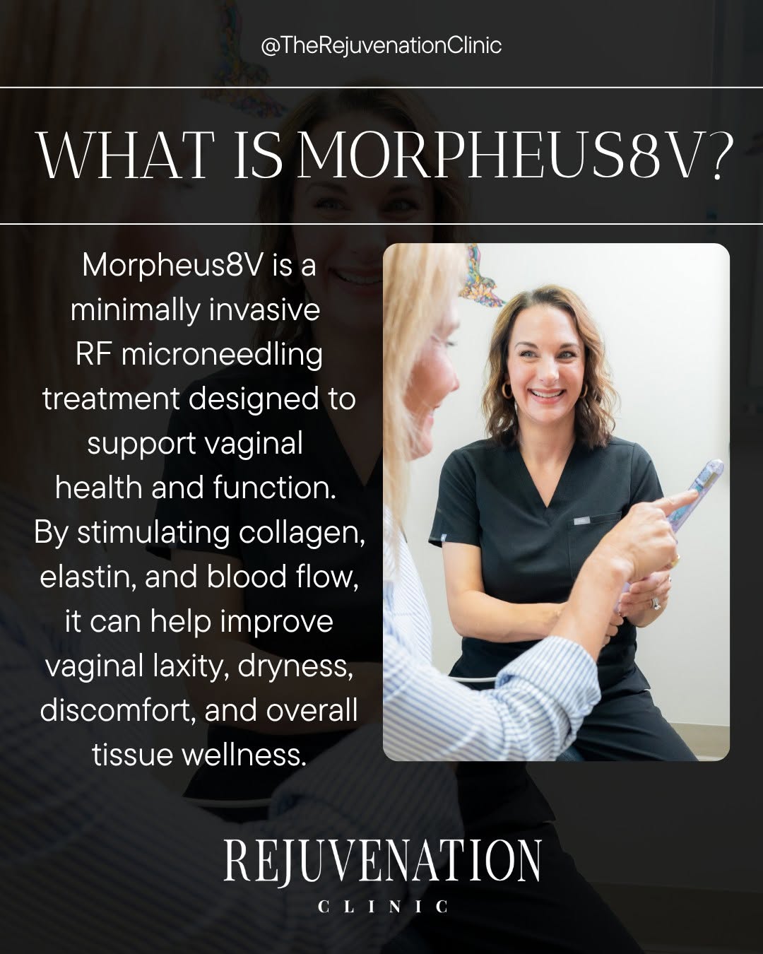Instagram post by Dr. Carmela A. Pettigrew: #Morpheus8V is a non-surgical, minimally invasive treatment to address most common feminine health concerns. Through radiofrequency energy a…