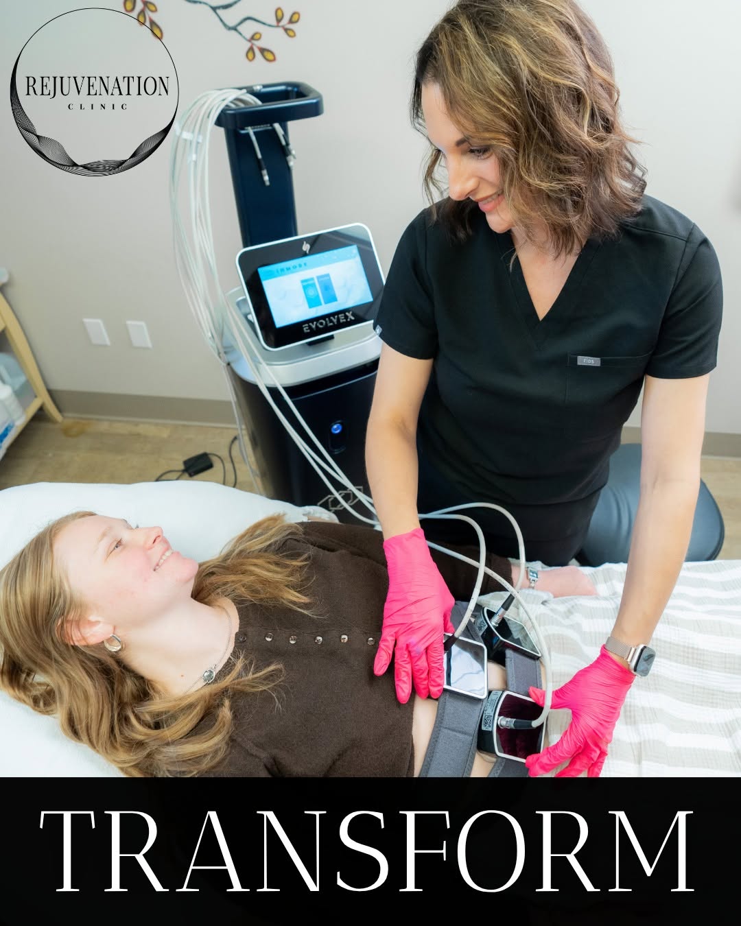 Instagram post by Dr. Carmela A. Pettigrew: EvolveX #Transform is a game changer for skin tightening & body contouring in one treatment! It harnesses the power of RF (radiofrequency) e…
