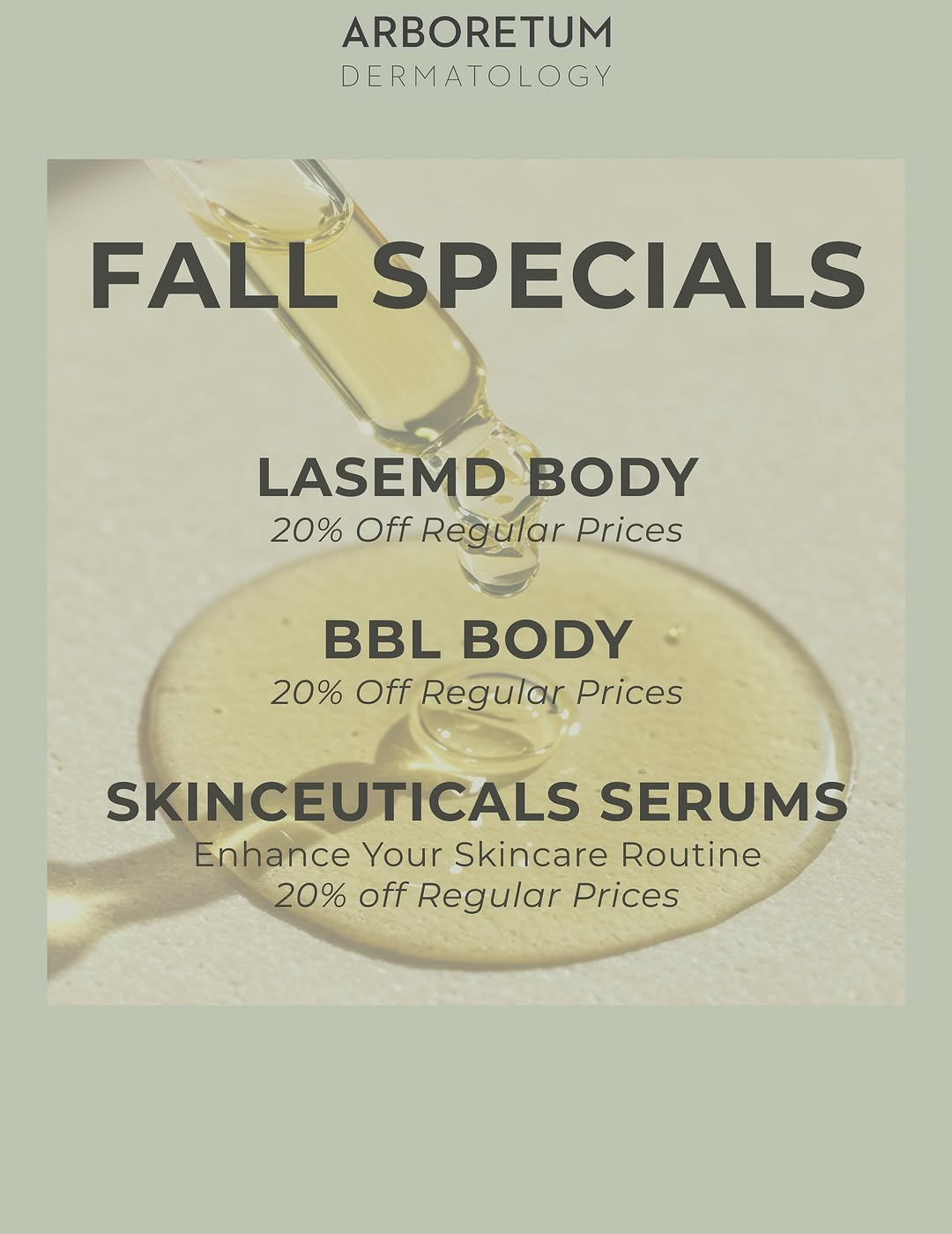 Instagram post by Dr. Carmen Berger: Renew your skin with our ⚡️ fall specials! Consultation is required. Specials only valid with our Nurse. Offers valid until December 31st, 2…