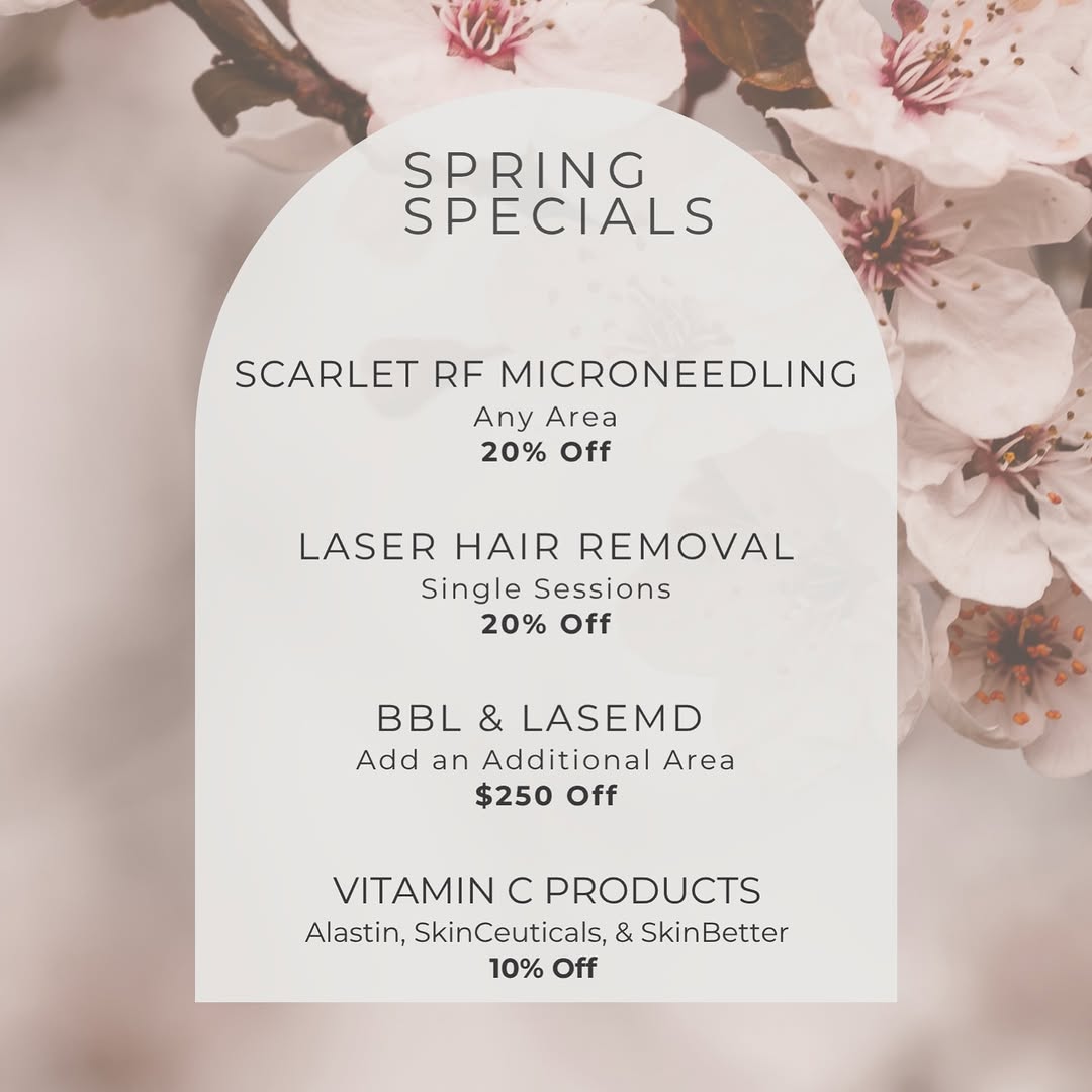 Instagram post by Dr. Carmen Berger: Spring Savings Are Here! 🌸 Celebrate the new season and National Vitamin C month with us from April 1st-May 29th.