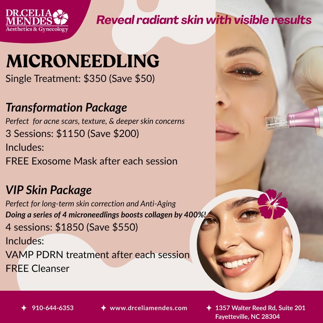 Instagram post by Dr. Celia Mendes: ✨ Reveal radiant, glowing skin with MICRONEEDLING ✨ Ready to smooth texture, fade acne scars, and boost collagen? This is your sign to inves…