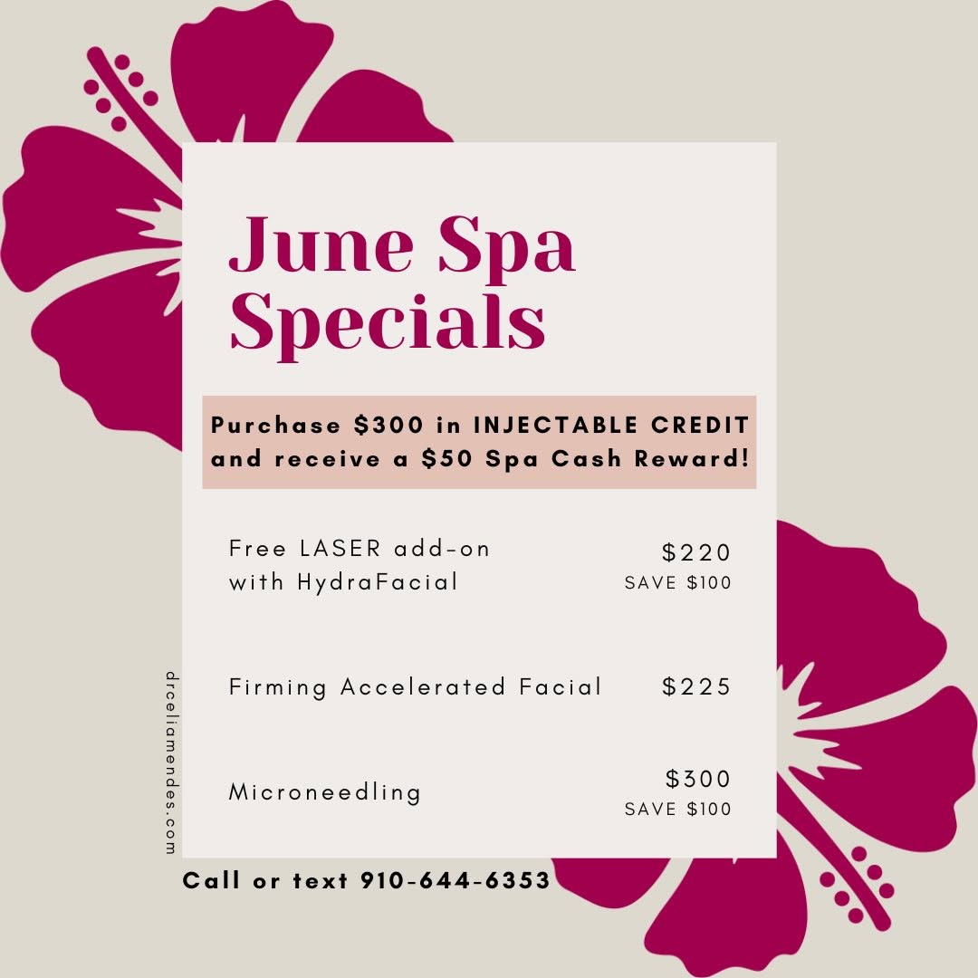 Instagram post by Dr. Celia Mendes: ☀️ June is bringing the glow AND the savings ✨ Treat yourself to refreshed, radiant skin all month long with our limited-time June Specials:…