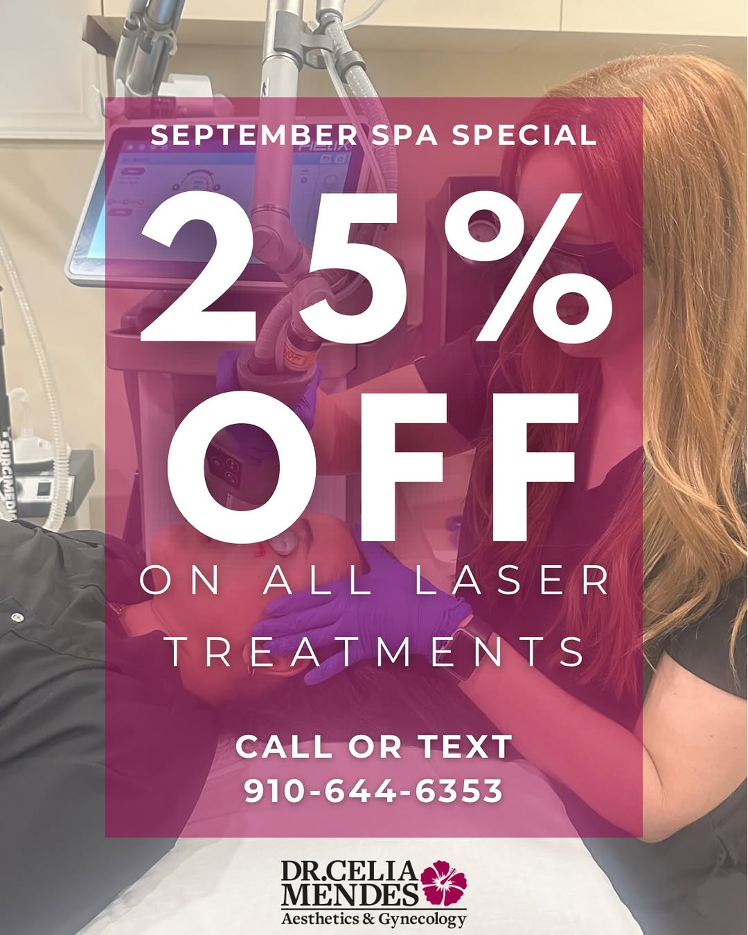 Instagram post by Dr. Celia Mendes: September is here, and that means LASER SEASON is officially starting! ✨ After months of sun, heat, and summer fun, your skin may be showing…
