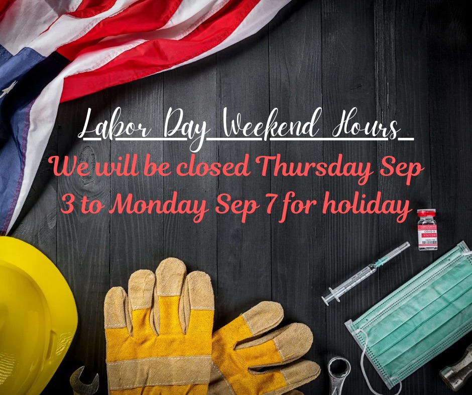 Instagram post by Dr. Chad Douglas Tattini: We wish everyone a safe and happy Labor Day Weekend!! #labordayweekend #laborday #holiday #holidayweekend #holidayhours