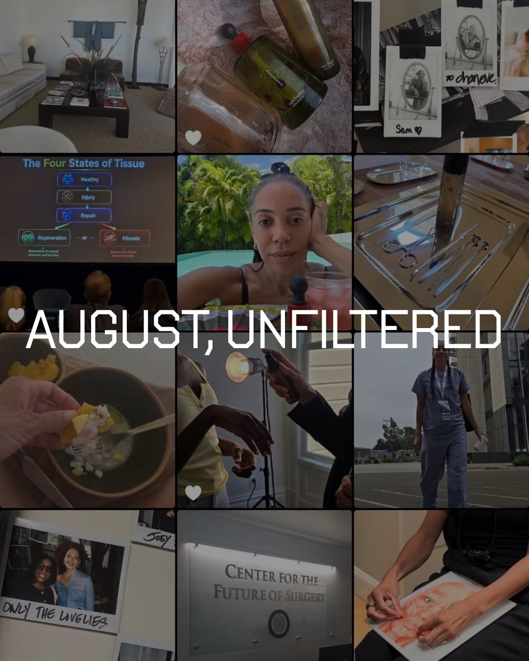 Instagram post by Dr. Chaneve Jeanniton: August, in no particular order 🌴✨💉