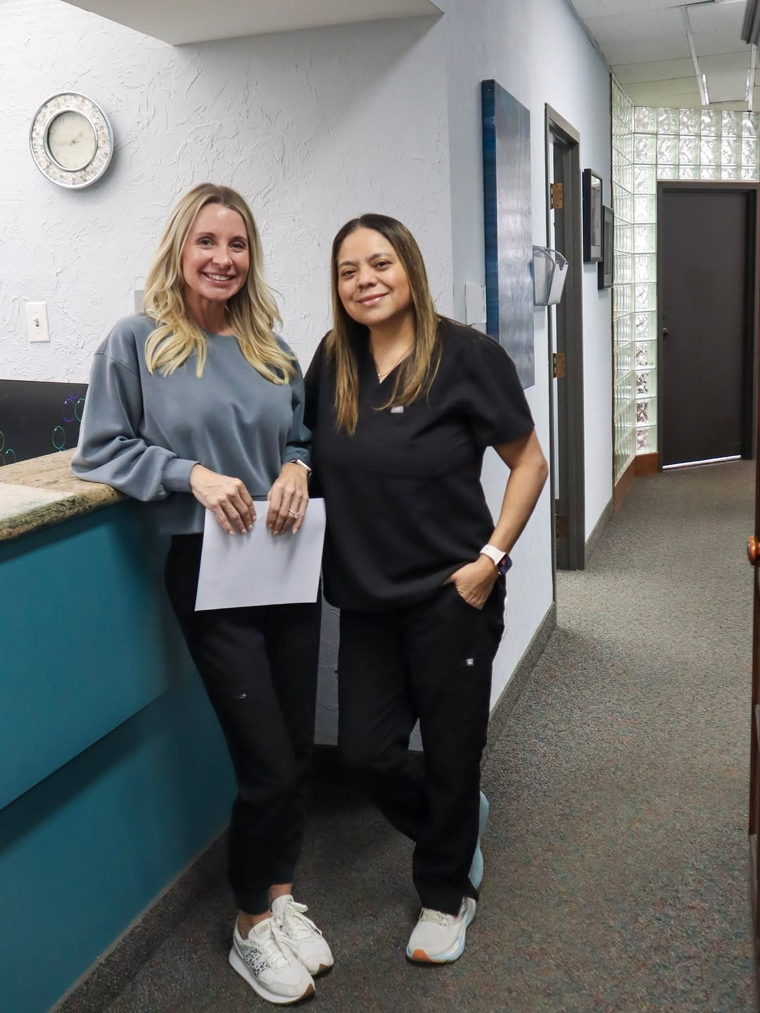 Instagram post by Dr. Charles A. Wallace: We'd love to give huge thank you to Christi, our incredible Front Office Manager, and Christina, our dedicated OR Director, for all the hard…